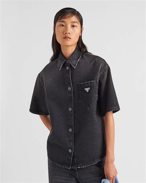 prada denim shirt mens|prada denim shirt dress.